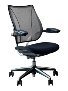 Humanscale Liberty Chair – Black Fabric & Polished Frame – Refurbished image 1