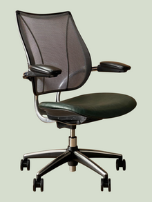 Humanscale Liberty Chair – Green Distressed Leather – Refurbished image 1