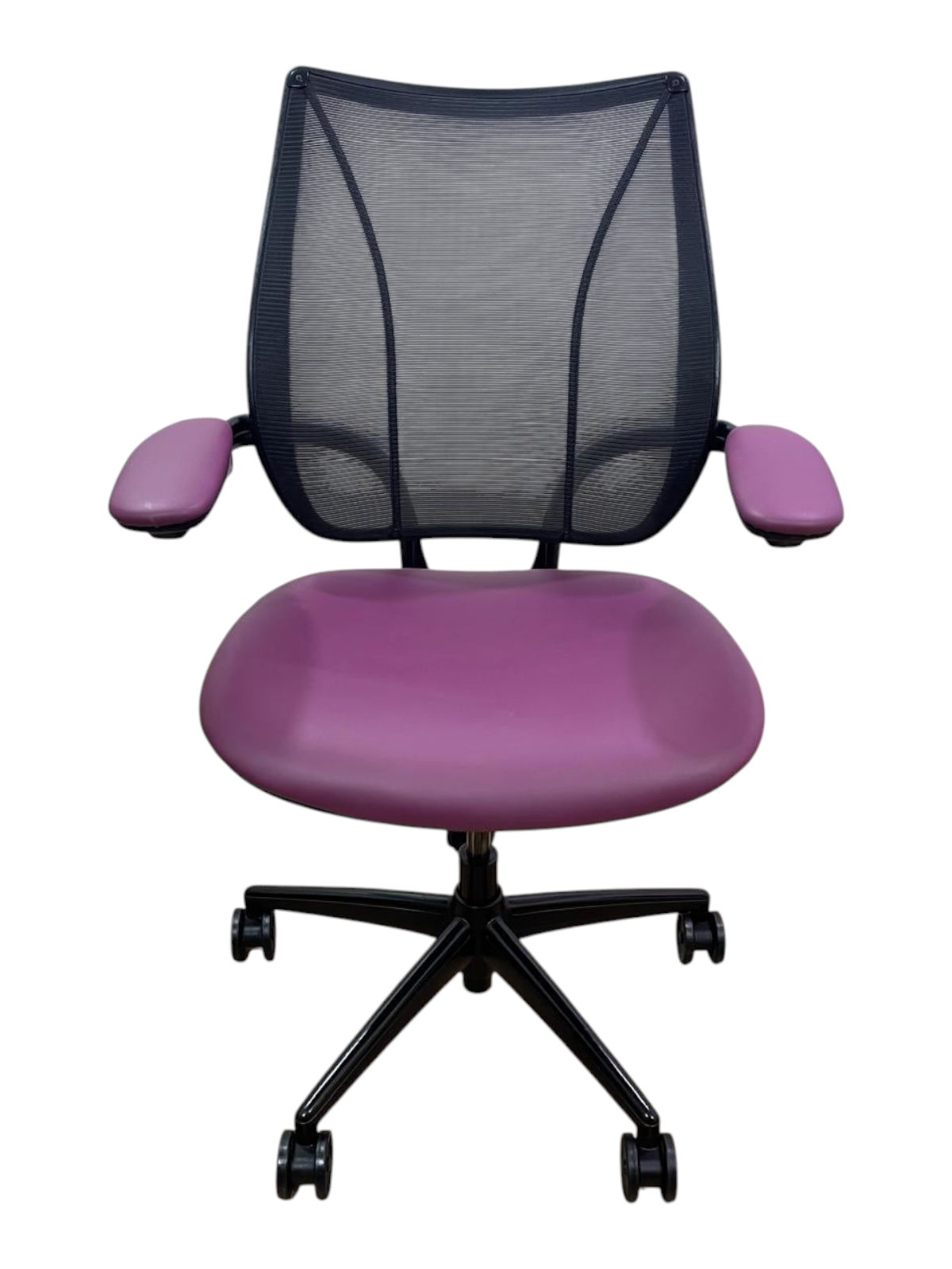 Humanscale Liberty Chair – Dark Pink Leather – Refurbished