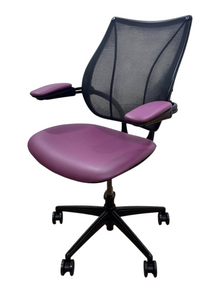 Humanscale Liberty Chair – Dark Pink Leather – Refurbished image 3