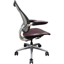 10 x Humanscale Liberty Ergonomic Office Chair – Distressed Red/Burgundy Leather – Chrome Frame image 3