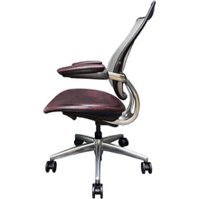 10 x Humanscale Liberty Ergonomic Office Chair – Distressed Red/Burgundy Leather – Chrome Frame image 6