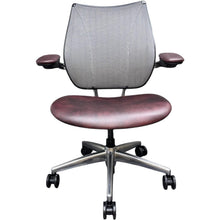 10 x Humanscale Liberty Ergonomic Office Chair – Distressed Red/Burgundy Leather – Chrome Frame image 2