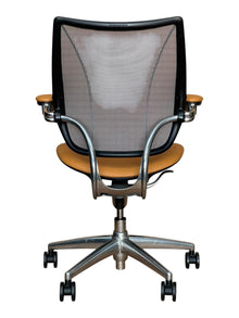 Refurbished Humanscale Liberty Mesh Chair – Tan Leather & Polished Frame image 6