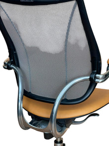 Refurbished Humanscale Liberty Mesh Chair – Tan Leather & Polished Frame image 10