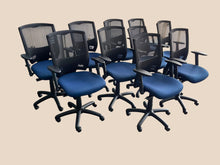 Refurbished Mesh Office Chairs – Blue, Set of 10 image 1