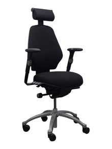 Refurbished RH Logic 300 Ergonomic Chair with Headrest – Black image 1
