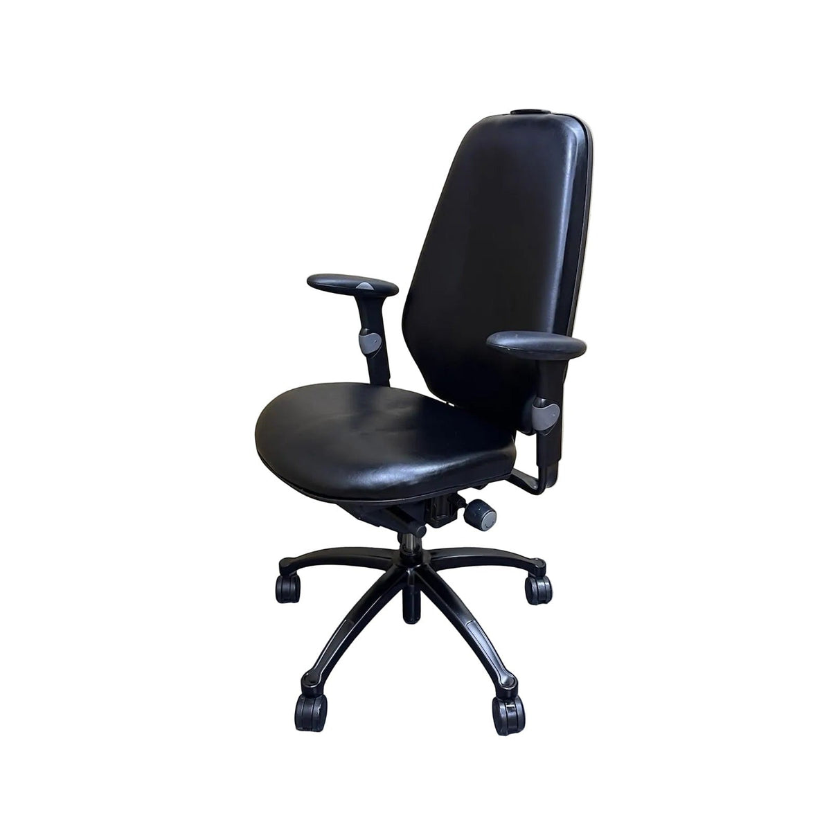 RH Logic 400 Executive Ergonomic Office Chair – Black Leather – Fully Adjustable - Refurbished