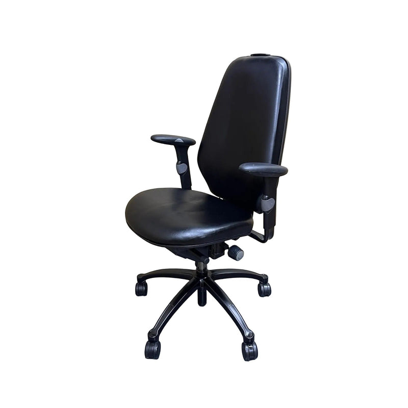 RH Logic 400 Executive Ergonomic Office Chair – Black Leather – Fully Adjustable - Refurbished
