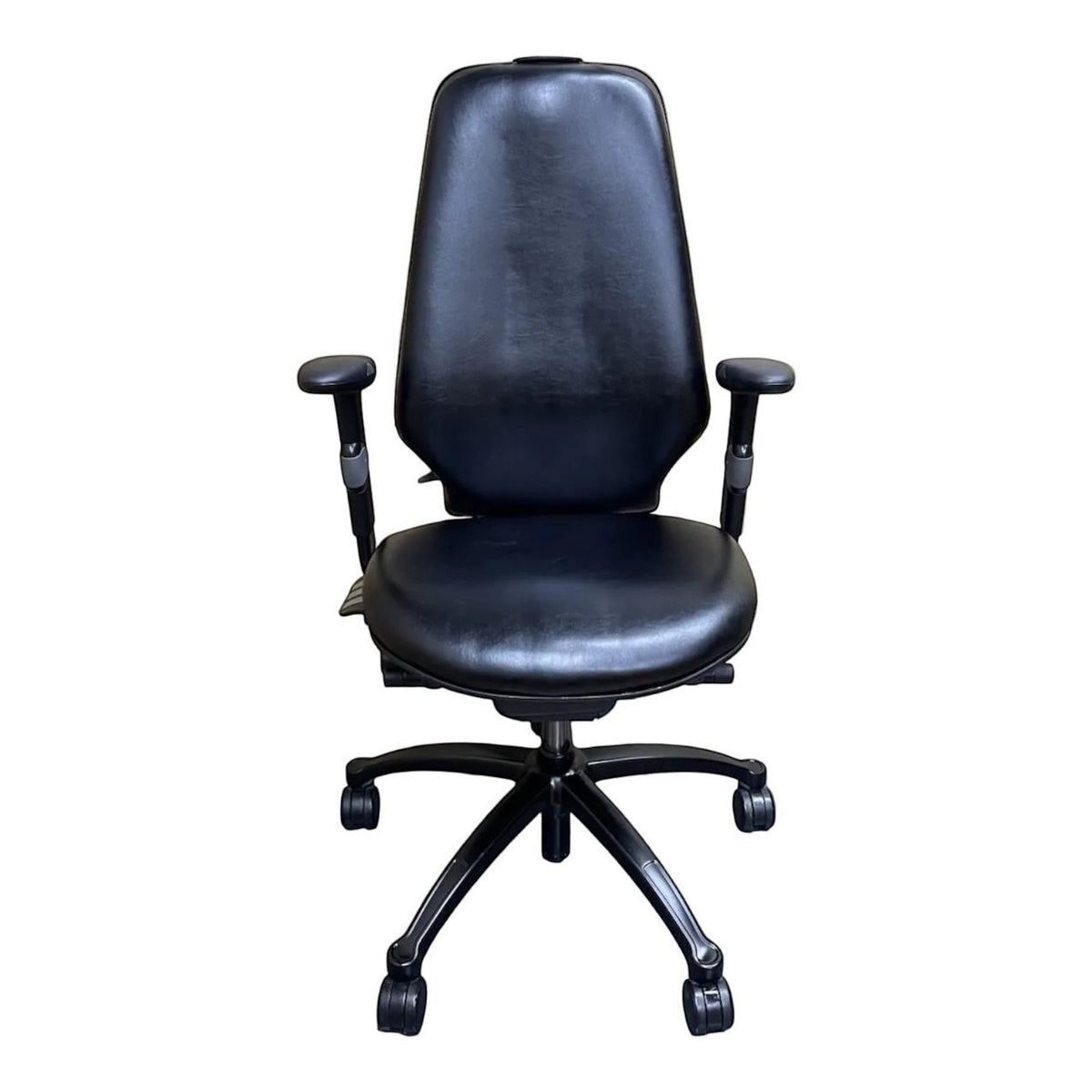RH Logic 400 Executive Ergonomic Office Chair – Black Leather – Fully Adjustable - Refurbished