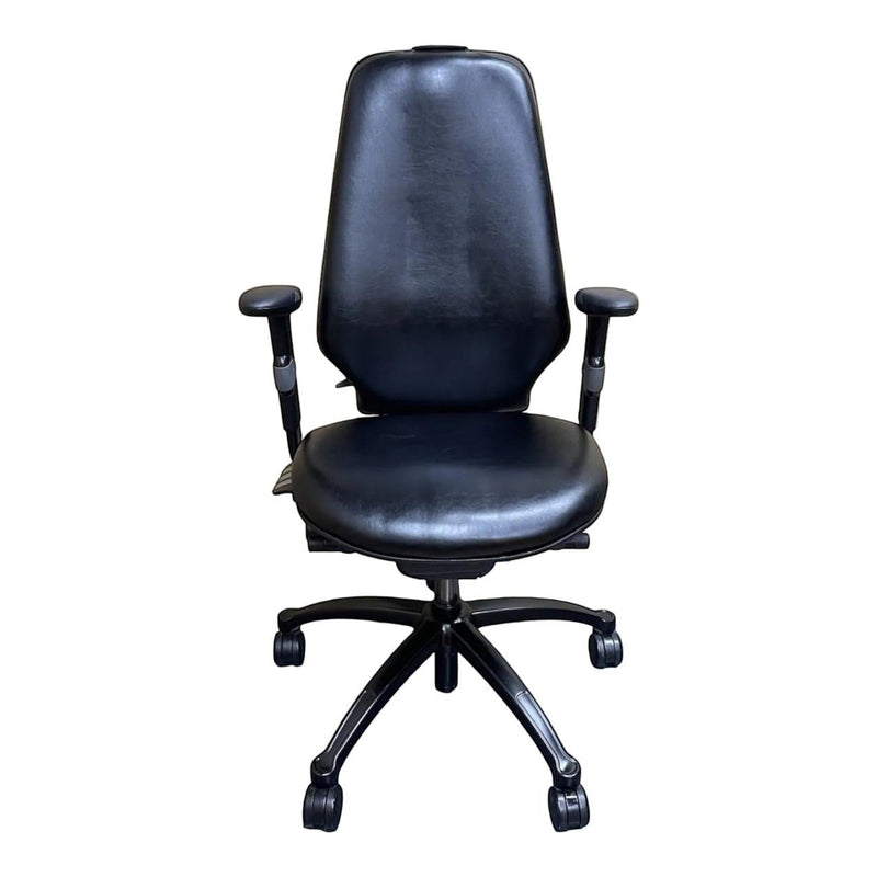 RH Logic 400 Executive Ergonomic Office Chair – Black Leather – Fully Adjustable - Refurbished
