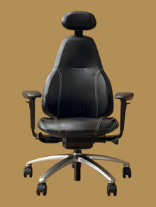 Refurbished RH Mereo 220 Genuine Leather Chair with Headrest – Black image 1