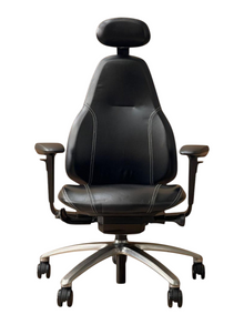 Refurbished RH Mereo 220 Genuine Leather Chair with Headrest – Black image 1