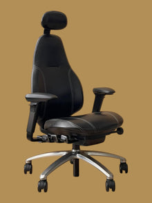 Refurbished RH Mereo 220 Genuine Leather Chair with Headrest – Black image 5
