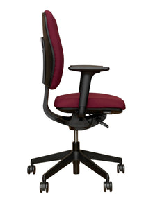 Refurbished Senator Dash Chair – Burgundy Fabric & Forward Tilt image 3