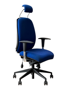 Summit High-Back Office Chair with Headrest – Blue – Refurbished image 2