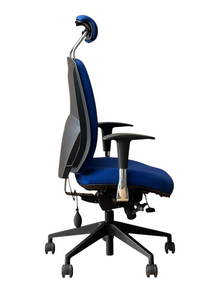 Summit High-Back Office Chair with Headrest – Blue – Refurbished image 4