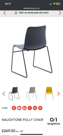 Refurbished NaughtOne Polly Stacking Chair – Light Grey, Pale Green Base image 2