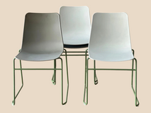 Refurbished NaughtOne Polly Stacking Chair – Light Grey, Pale Green Base image 3