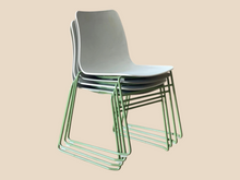 Refurbished NaughtOne Polly Stacking Chair – Light Grey, Pale Green Base image 4