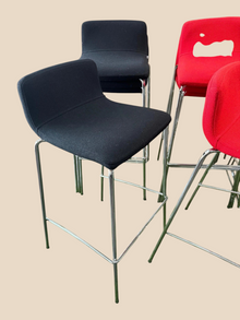 Refurbished Elite Upholstered Bar Stools – Metal Four-Leg Frame image 2