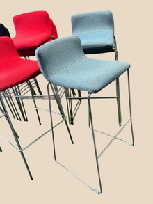 Refurbished Elite Upholstered Bar Stools – Metal Four-Leg Frame image 3