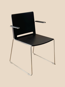 Refurbished Diemmebi LaFilò Stacking Armchair – Black & Chrome image 7