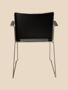 Refurbished Diemmebi LaFilò Stacking Armchair – Black & Chrome image 3