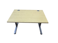 Refurbished Office Desk – Oak Finish & Silver Frame, 120 × 80 cm image 2