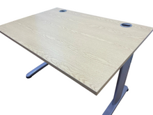 Refurbished Office Desk – Oak Finish & Silver Frame, 120 × 80 cm image 3