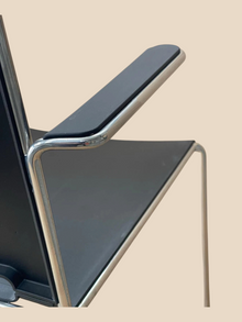 Refurbished Diemmebi LaFilò Stacking Armchair – Black & Chrome image 4