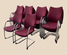 Refurbished Burgess Stacking Visitor Chairs – Burgundy, Set of 10 image 2
