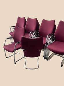 Refurbished Burgess Stacking Visitor Chairs – Burgundy, Set of 10 image 5
