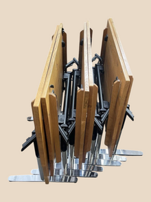 Refurbished Folding Office Tables – Wood Finish, Set of 6 image 4