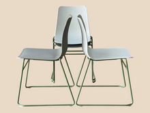 Refurbished NaughtOne Polly Stacking Chair – Light Grey, Pale Green Base image 1