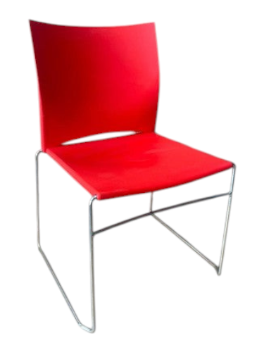 Refurbished Herman Miller Pronta Stacking Chairs – Red, Set of 5