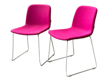 Set of 2 Verco Pink Upholstered Visitor Chairs – White Sled Base image 1